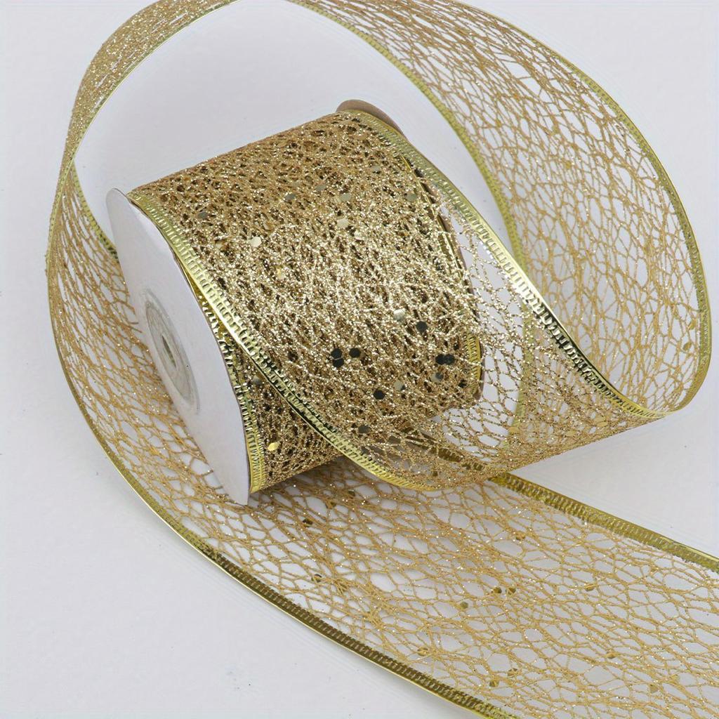 10 Yards Hollow Out Mesh Lace Ribbon Trimming for DIY Bow Crafts Edge Trim Party Festive Decoration