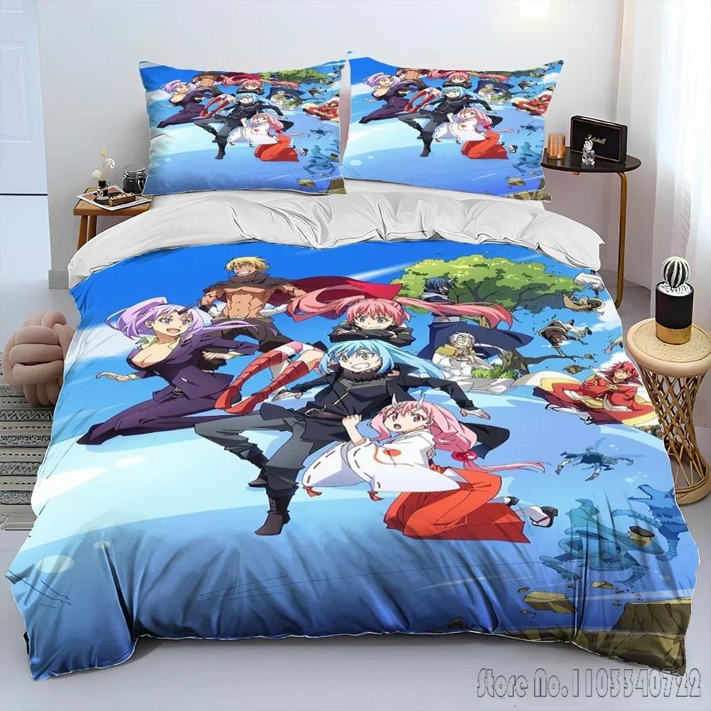 I Got Reincarnated As A Slime Anime Comforter Duvet Cover Set HD Comforter Cover for Kids Bedding Sets Bedclothes Bedroom Decor