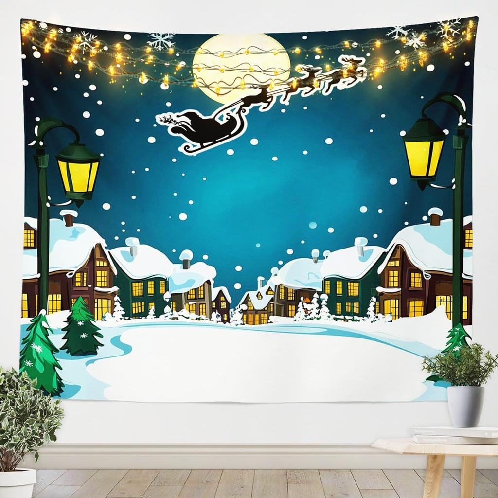 Christmas Tree Winter Santa Claus Wall Hanging Tapestry Christmas Wall Hanging Tree Wall Hanging Gorgeous Christmas Tree Fireplace Gifts