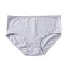 Simple Plus Size Women's Mid-Waist Cotton Panties - Solid Color Breathable Triangle Briefs