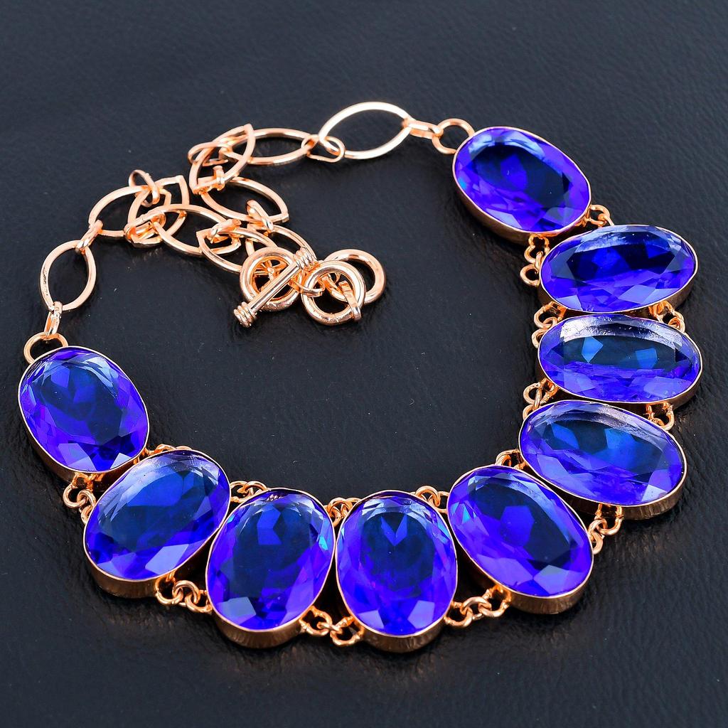 Purple Topaz Necklace Jewelry, Adorable Gemstone Jewelry, Handmade Copper Jewelry For Thanksgiving