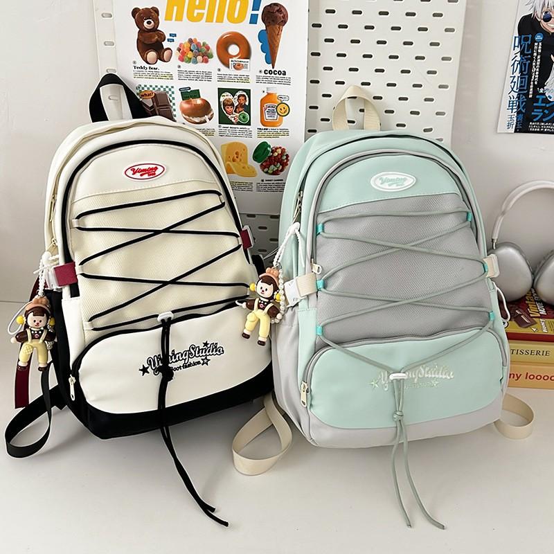 2025 New Japanese Backpack Simple Casual Korean Large Capacity Fresh Sweet Junior High School Student Schoolbag