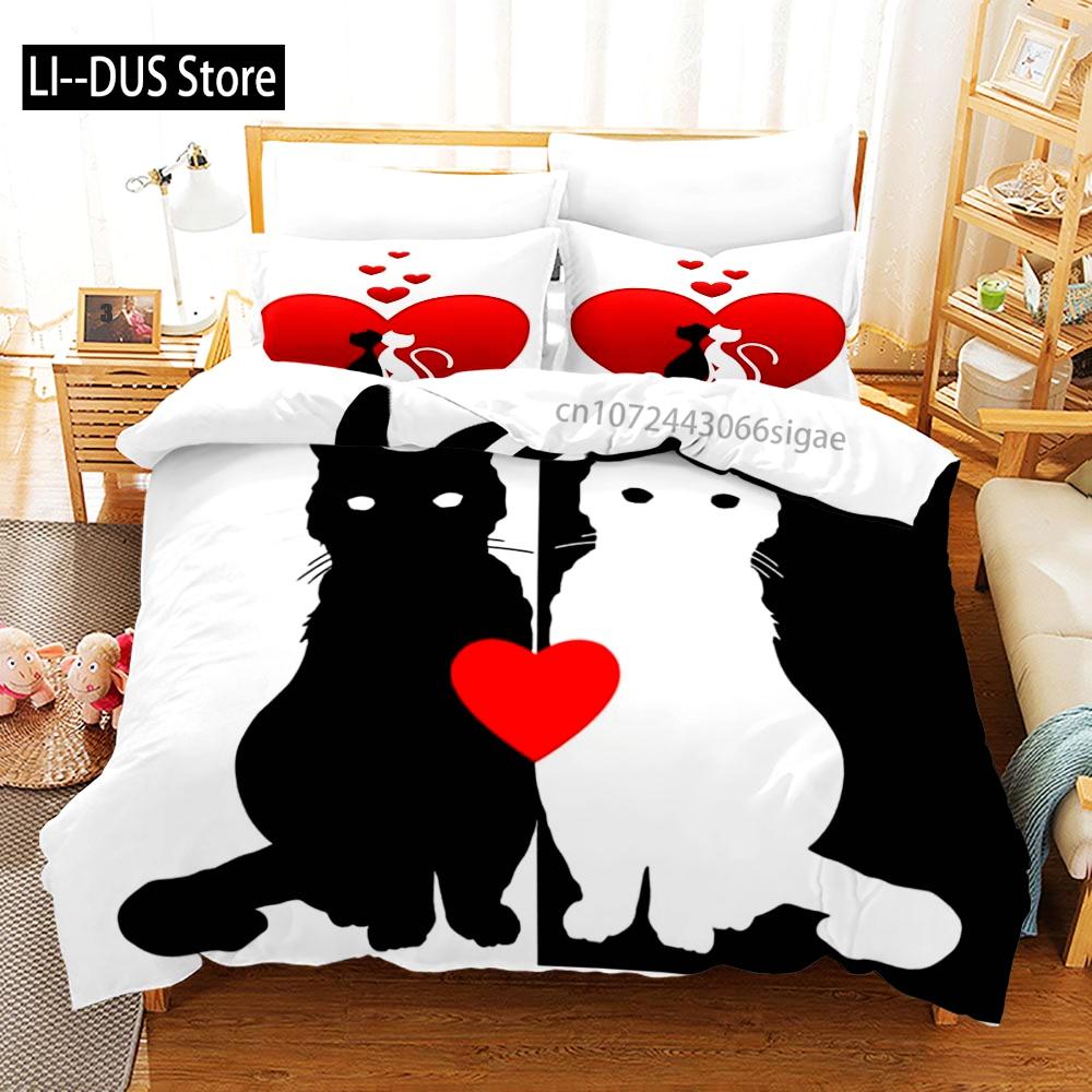 King Queen Lovers Bedding Set Single Twin Full Queen King Size Lover Oil Painting Bed Set Aldult Kid Kawaii Duvetcover 001