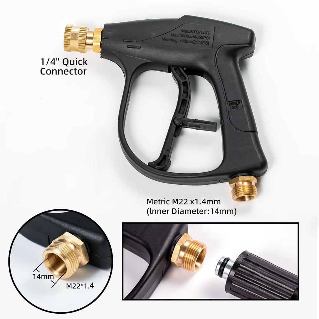 1 L Snowflake Foam Pot 1/4 In Quick Connect High-pressure Foam Spray Bottle PA Adjustable Cleaning Gun Professional Foam Gun G