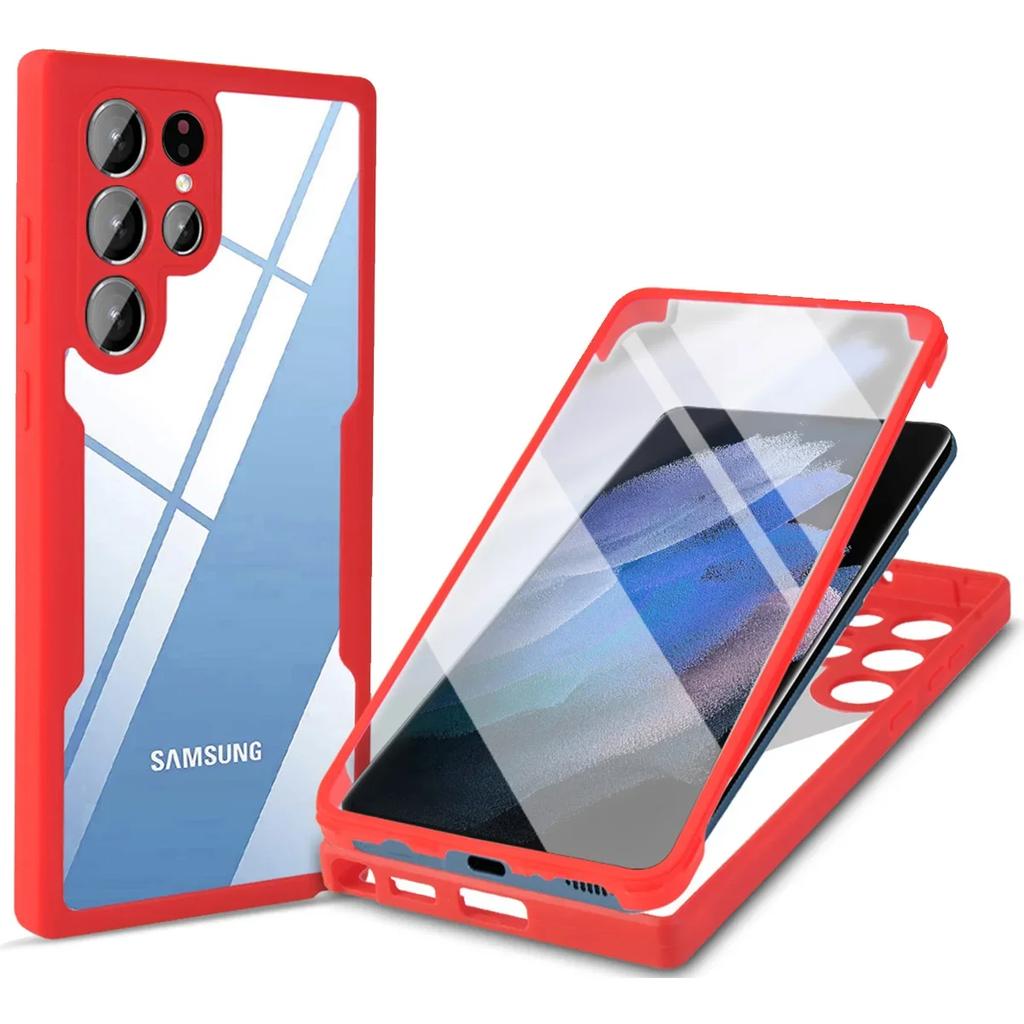 360 Clear Case for Samsung Galaxy S21 S22 S23 Plus S25 S24 Ultra A56 A36 A26 A16 A06 A55 A36 AA54 Screen Full Protection Cover