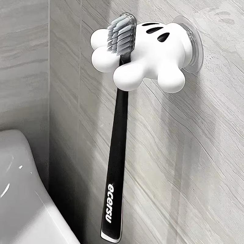 

Disney Toothbrush Holder Mickey Palm Cute Bathroom Towel Suction Cup Multifunctional Hook Seamless Hook Data Cable Winder 1pcs