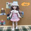 30CM Mini Movable 23Jointed Doll Girls Toy 3D Big Eyes BJD Princess Full Outfits Dresses Collection Childrens Doll Gift