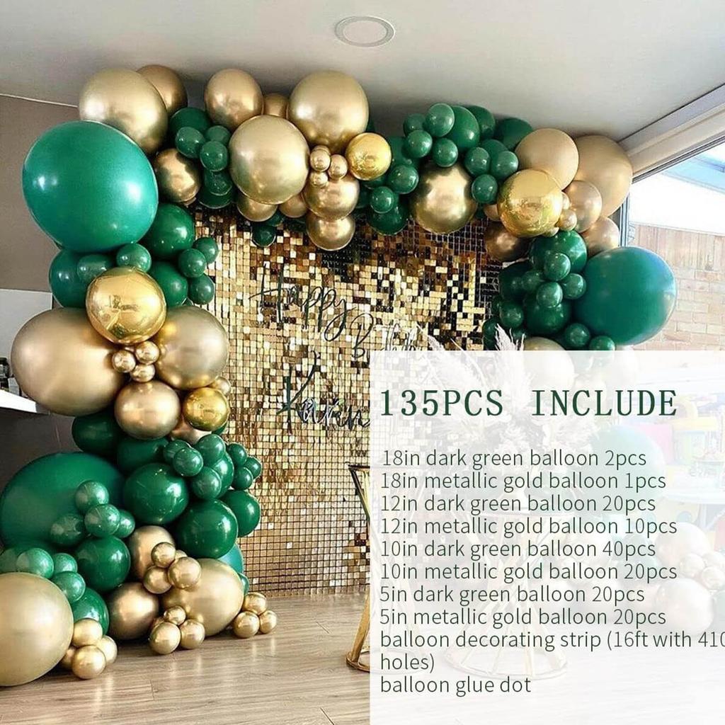 Jungle Green Birthday Arrangement Balloon Chain Package Festive Wreath Arch Party Decoration