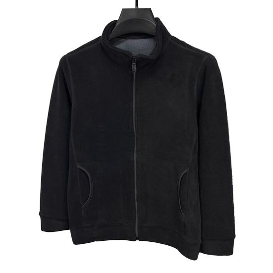 Men Coat Stand-Up Collar Long Sleeve Zipper Closure Polar Fleece Jacket