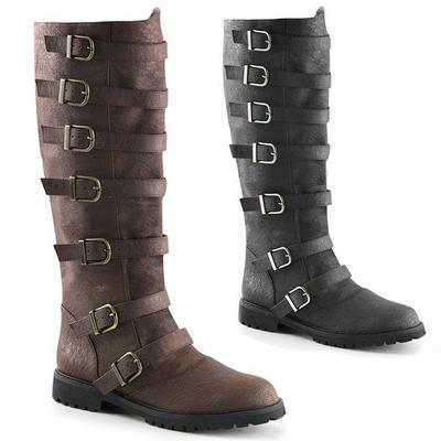 2025 Men's Long Knight Boots Mid-calf Cosplay Gothic Belt Punk Boots Winter Men Shoes Tactical Army Boot Large Men's Botas 40-48