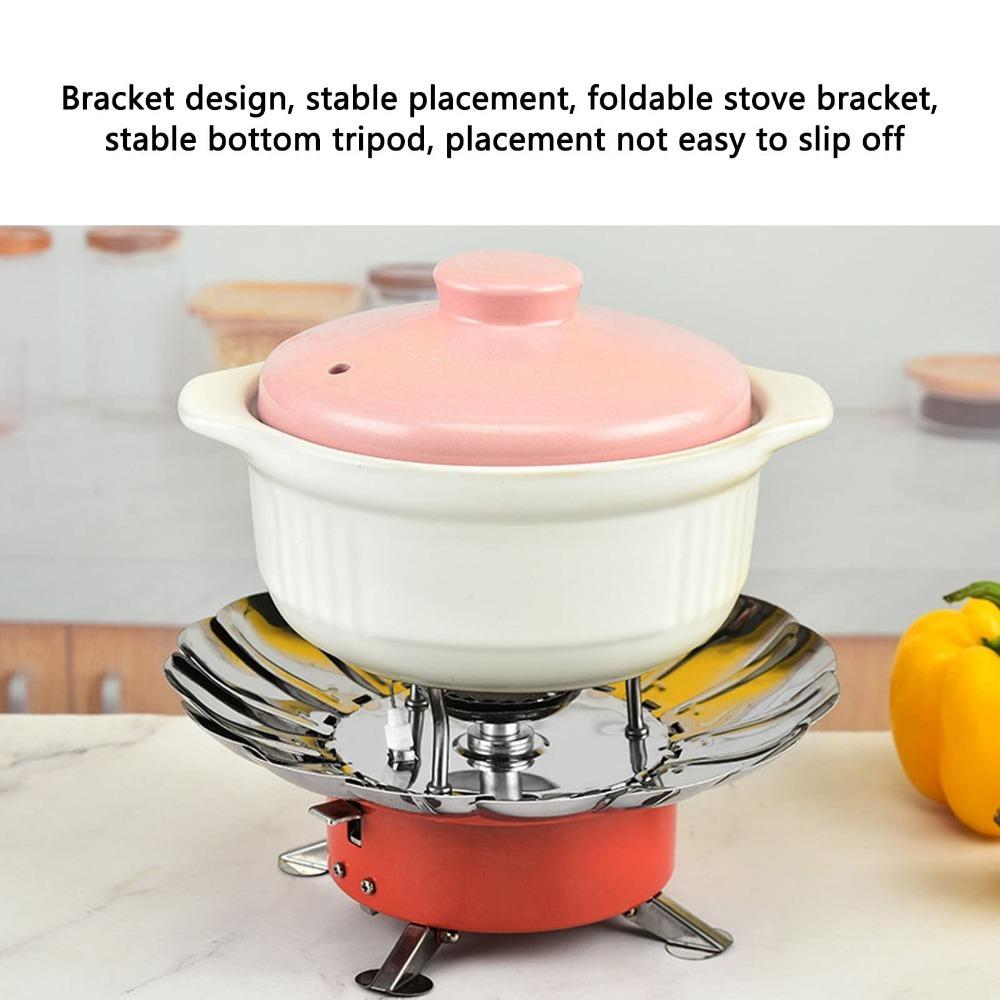 Mini Collapsible Camp Stove Portable Folding Gas Stove Card Camping Cooking Utensil Ultra-Light Travel Cookware Hiking Equipment