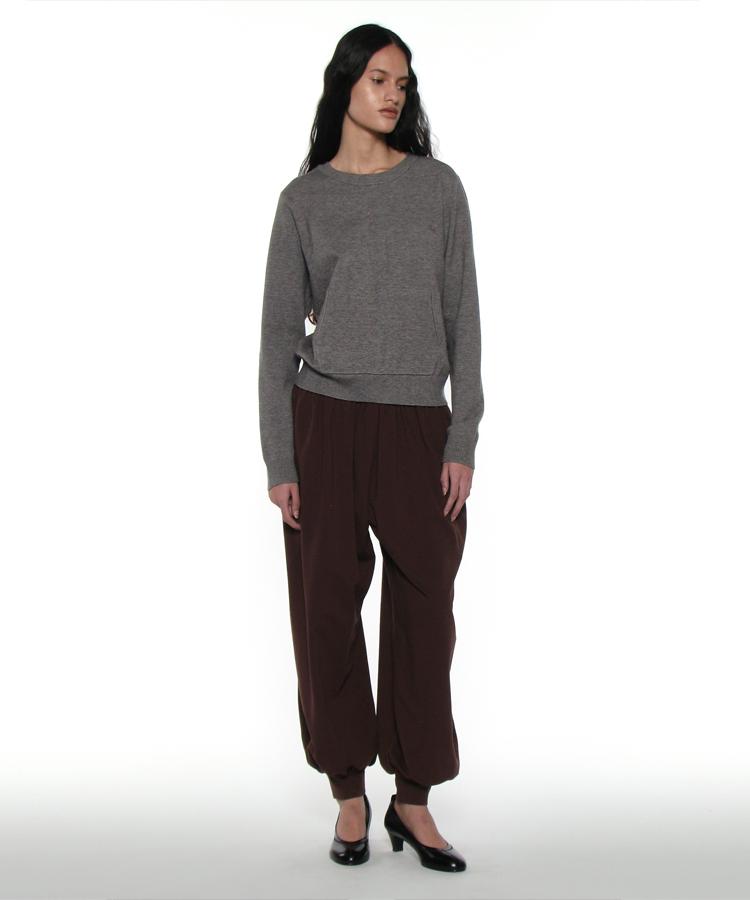 PARTIMENTO WOMEN Pwc Two-Way Pocket Knit Crew_Melange