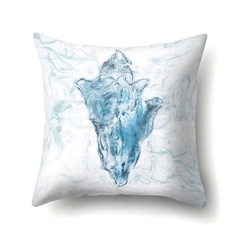 Polyester Pillowcase Peach Leather Velvet Cushion Cover Marine Life Seahorse Octopus Printed Pillow Bedside Cushion Cover