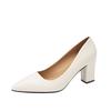 Fashion single shoes women's thick heel 2024 spring and summer new pointed work shoes shallow mouth pedal Korean version of simple high heels