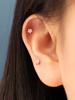 Minimalpiercing 14K Mini Me Cubic Flower Piercing Earrings