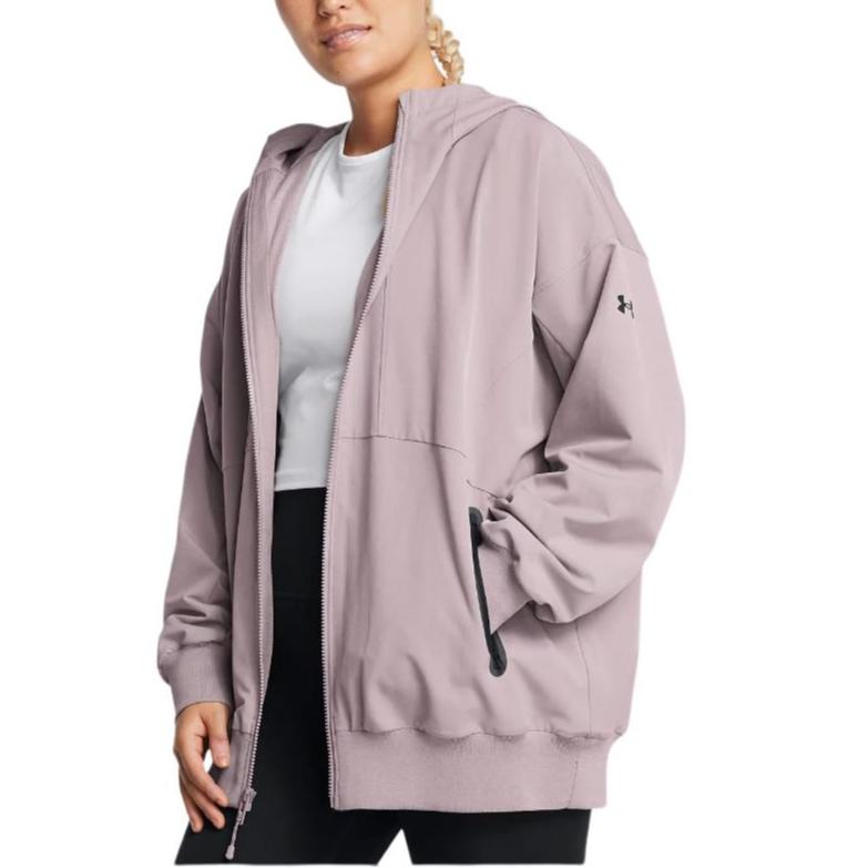 Under Armour Unstoppable Hooded Solid Loose Jacket Women Jackets Fatigue-Gray 1386477-015