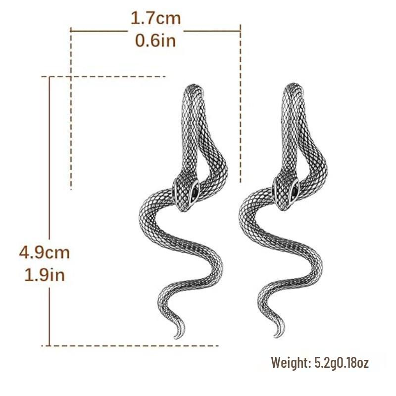 Detachable Snake Earrings: Hip Hop Halloween Dark Studs for Women