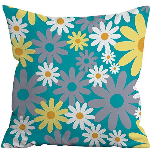 

New Spring and Summer Daisy Sun Flower Pillowcase Home Decoration Pillow Sofa Cushion Pillowcase Pillowcase Pillowcase 45 * 45Cm (without pillow core)
