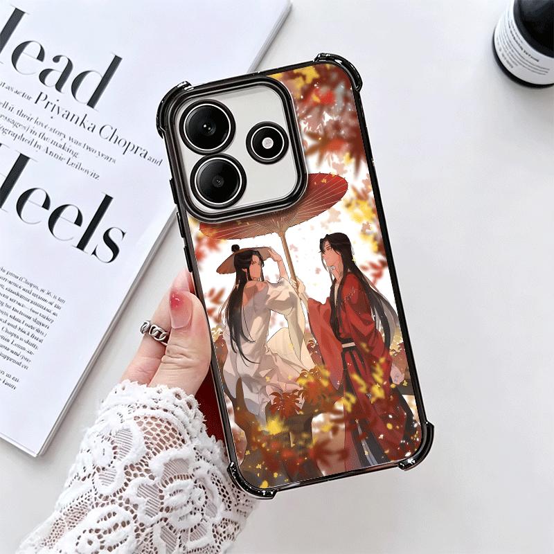 Heaven Official's Blessing Anime Plating Phone Case For Xiaomi Redmi Note 14 15 Pro Plus 13 12 11 11S 11T 10 9S 9 5G Anti-Fall A