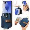 Fashion Zipper Ring Holder Cards Solt Wallet Leather Case for Samsung Galaxy Z Flip 8 7 6 5 4 3 Shockproof Portable Slim Cover