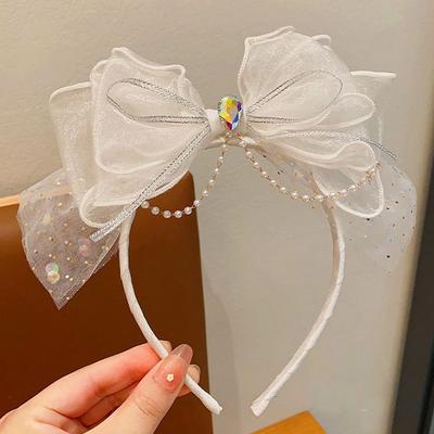 Mädchen Prinzessin Stirnband Großes Schleifen Spitzen Stirnband