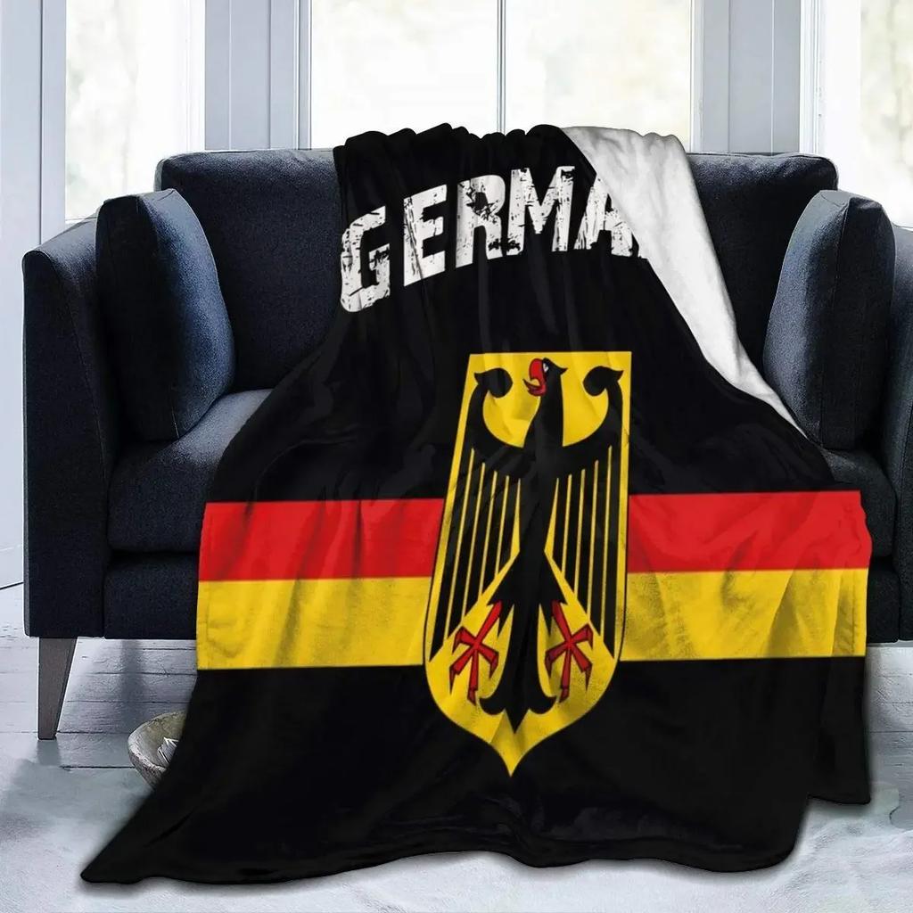 Deutsche Flagge Adler Flanell Fleece Decke Ultra Weich Gemütlich Warm Überwurf Leichte Decke Mikrofleece Decke für Zuhause Geschenke