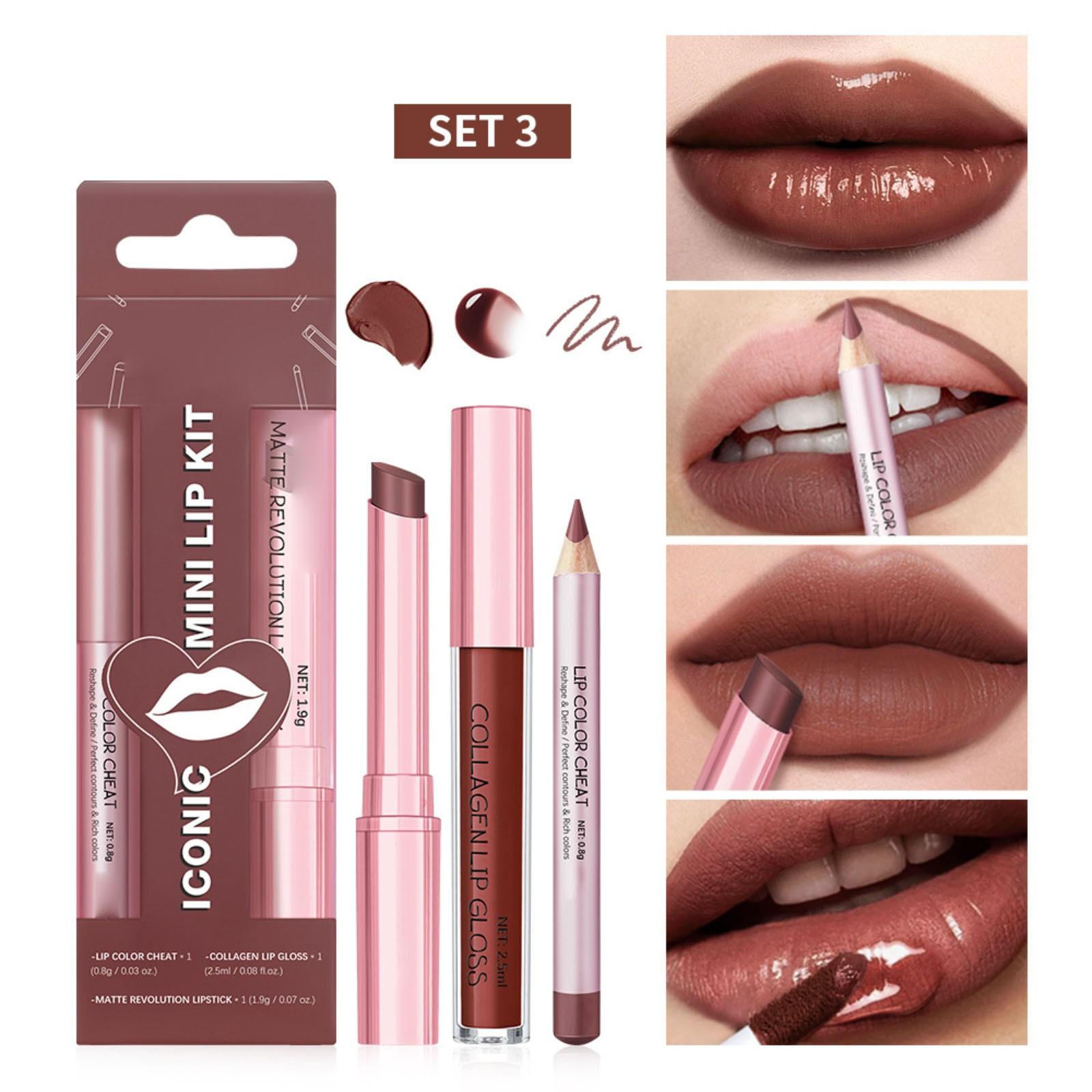 

Набор из трех блесков для губ Помада для губ Блеск для губ One Size