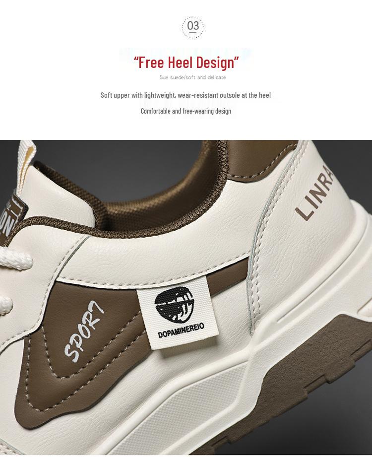 2025 New Men's Breathable White Korean Style Trendy Sneakers - Versatile Sports & Casual Skate Shoes