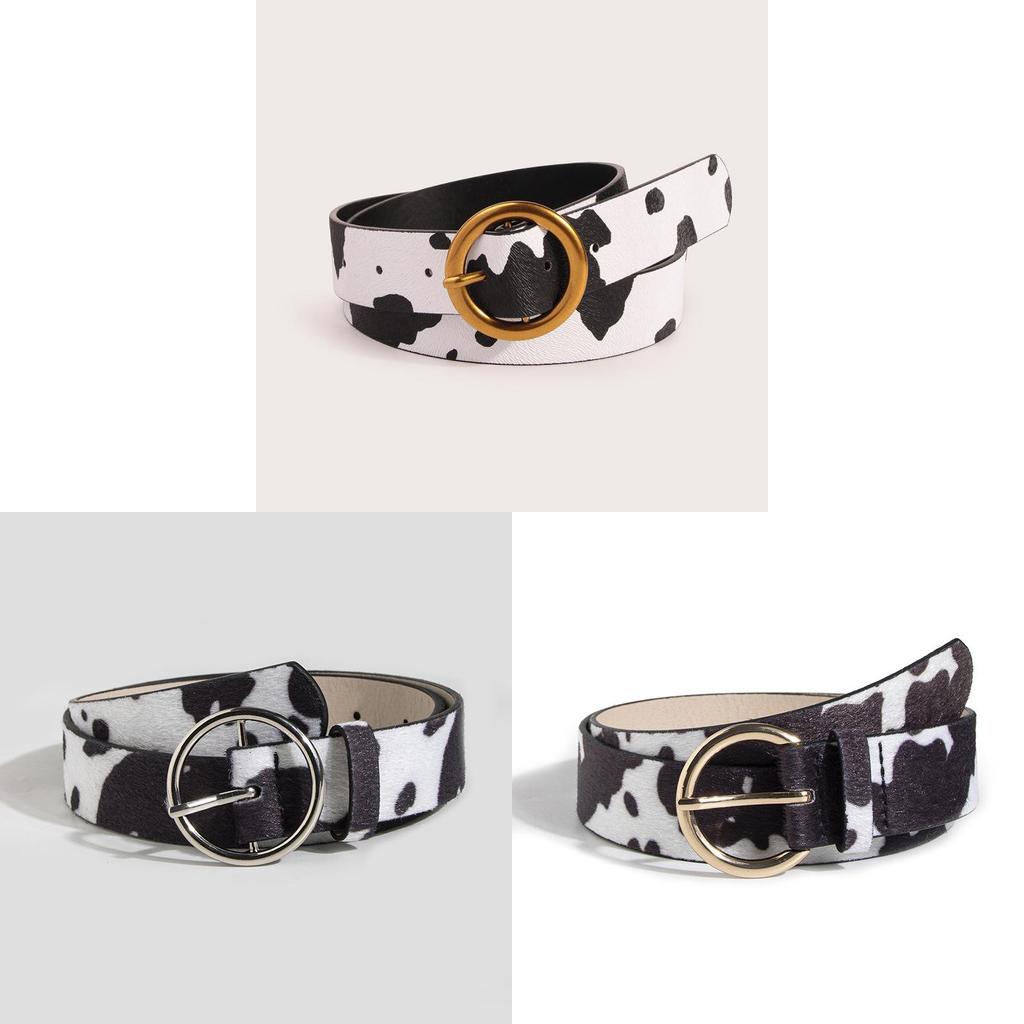 Animal Print Faux Leather Belt For Women With Classic Metal Pin Buckle For Casual Jeans