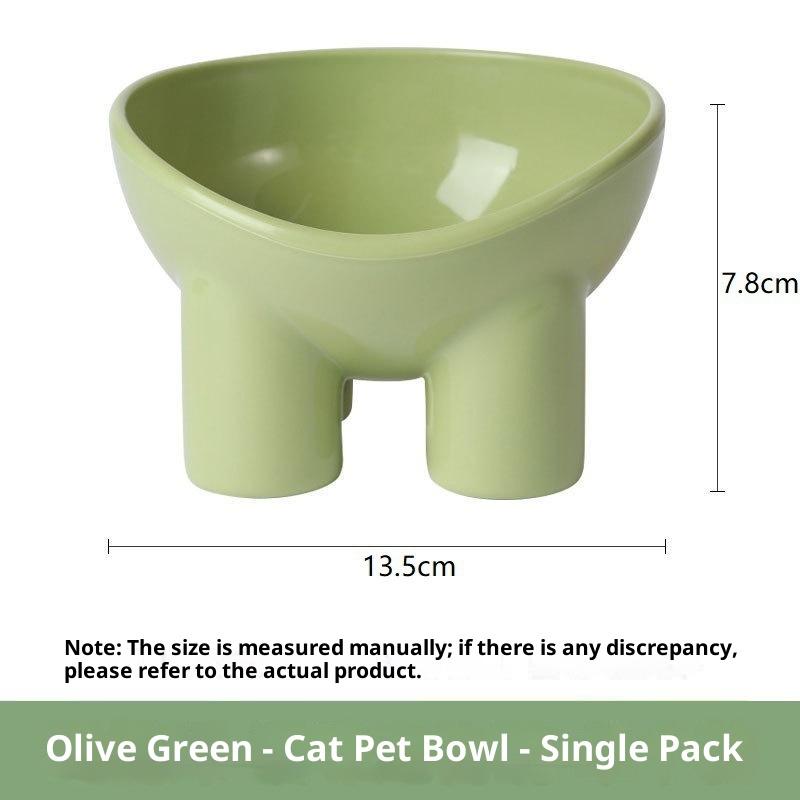 Elevated Cat Bowl With Stand - Durable Plastic Pet Food & Water Dish, Sleek Modern Neck-Friendly Feeding For Cats & Dogs