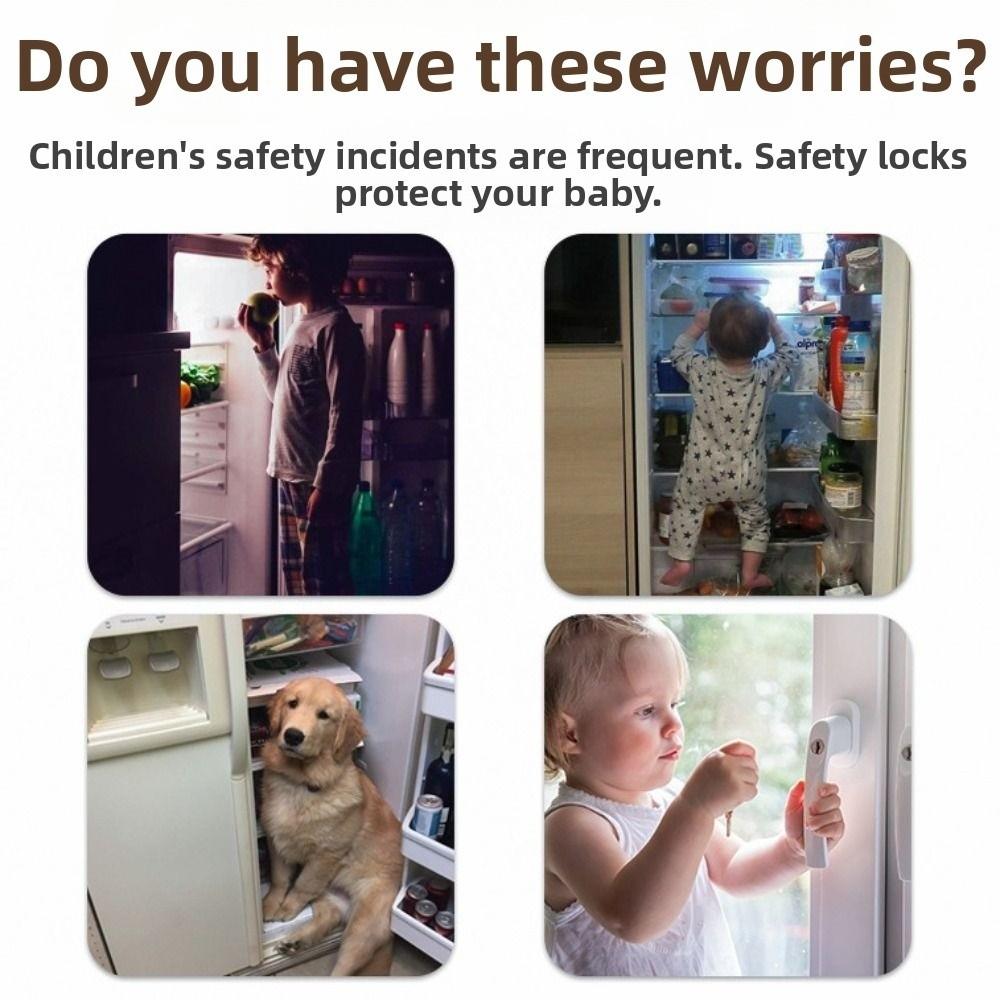 2Pcs 3-digit Baby Safety Password Lock Multi-Functional Window Password Lock  Home Security