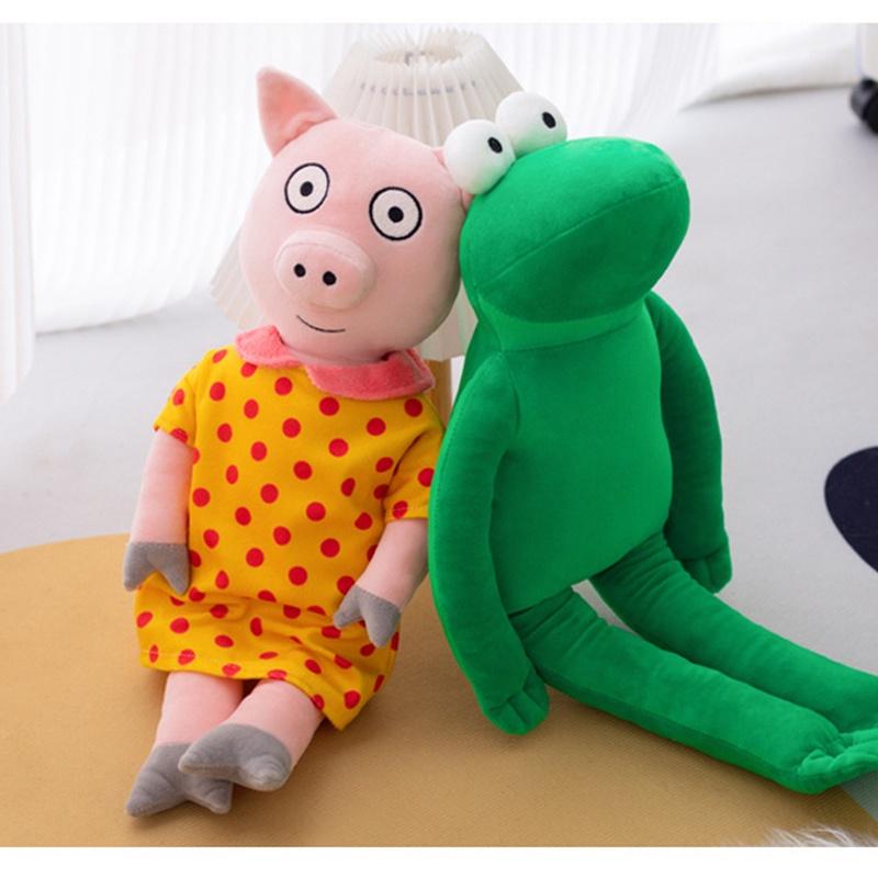 Handmade Plush Frog And Pig Toy Set Bosi And Pipu