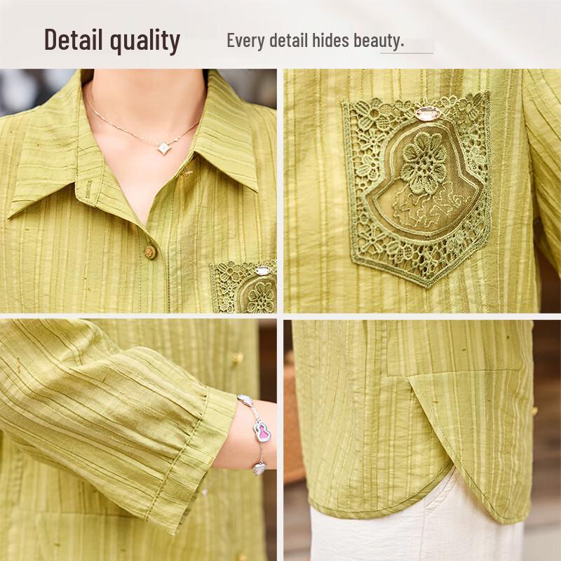 JIANHU Women's Mature Autumn Casual Long-Sleeved Blouse
