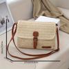 Vintage Woven Straw Messenger Bag, Small Papyrus Crossbody Bag for Women, Retro Travel Beach Bag with Adjustable Strap