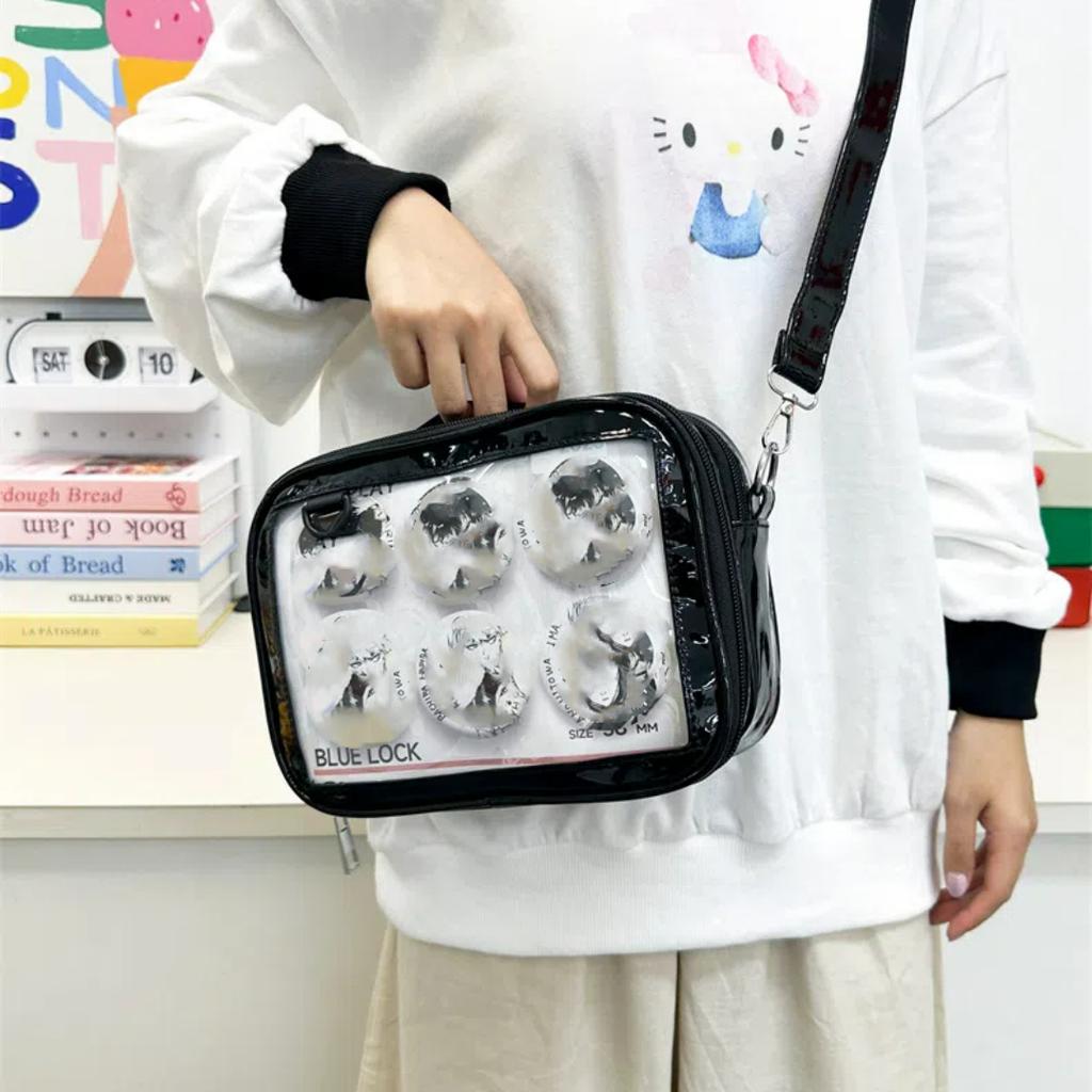 College Style High Aesthetic Transparent ulzzang Ita Bag Cute Girl Large Capacity Shoulder Bag Street Trend Y2K Crossbody Bag