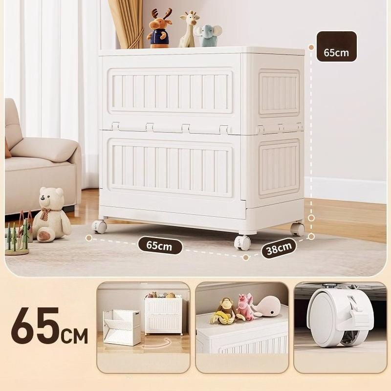 

Foldable Storage Box Large Capacity Household Organizer Boxes Clothing Storage Container with Pulley Organization Furniture