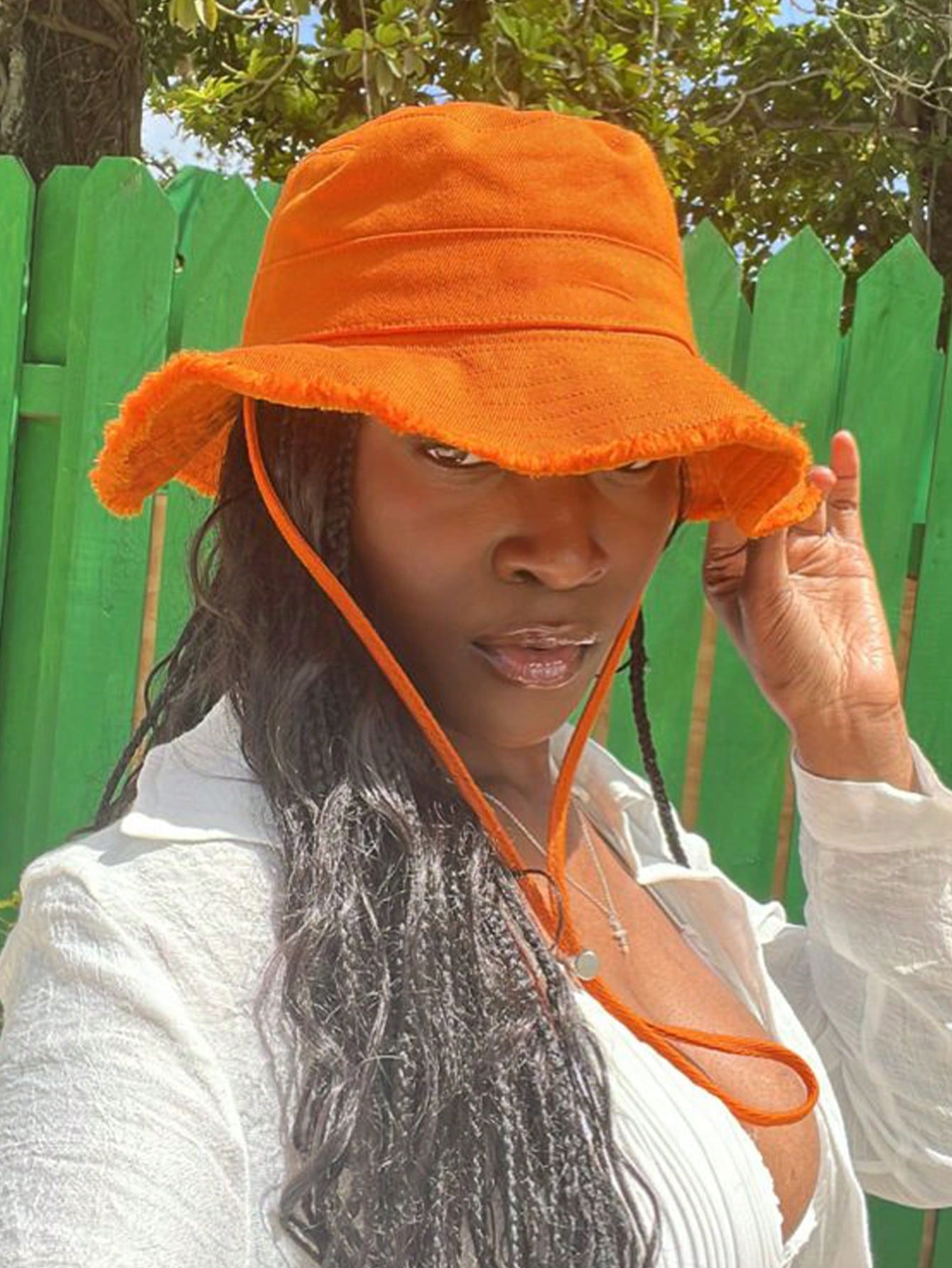 

Women s Distressed Finish Drawstring Trim Bucket Hat,Adjustable Chin StrapWindproof,Suitable For Travel, Beach, Casual Daily Use помаранчевий