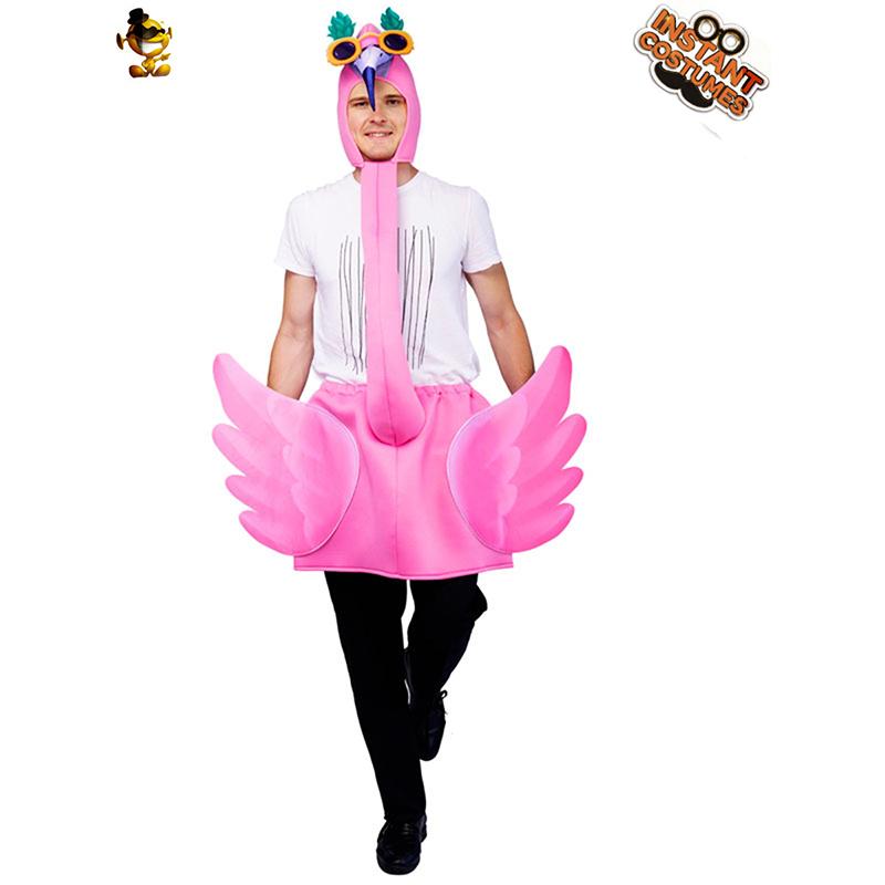 

Pink Flamingo Costume for Adults, Funny 3D Animal Outfit for Halloween, Carnival Parties & Stage Performances розовый