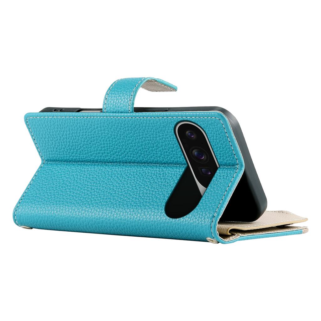 For Google Pixel 10 Pro XL/Pixel 9 Pro XL Case Zipper Wallet Color Splicing Leather Flip Phone Cover with Straps