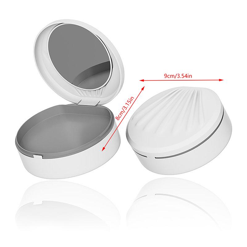 Boîte de Rangement Orthodontique pour Aligneurs avec Miroir Faux Dents Boîte pour Prothèses Dentaires Rétenteur Dentaire Protège-Dents Organisateur d'Appareils Dentaires Soin Buccal
