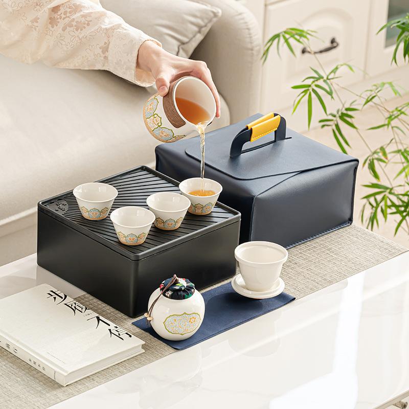 Portable Outdoor Kung Fu Tea Set Tea Pot Accompanying Kuaike Cup Travel Tea Set Business Gifts