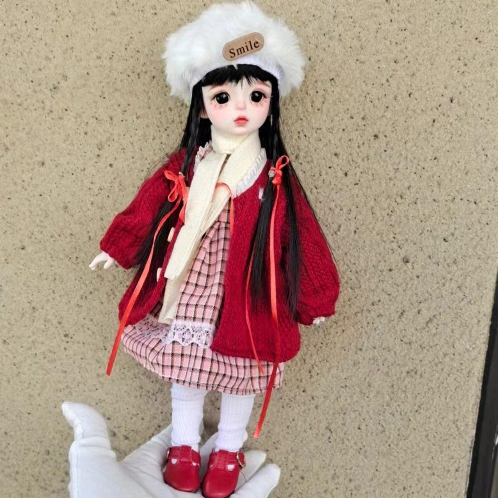 Dress Up Doll Winter Suit Pretty Dress 1/6 BJD Clothes DIY Toy 30cm Doll Clothes  Doll Accessories