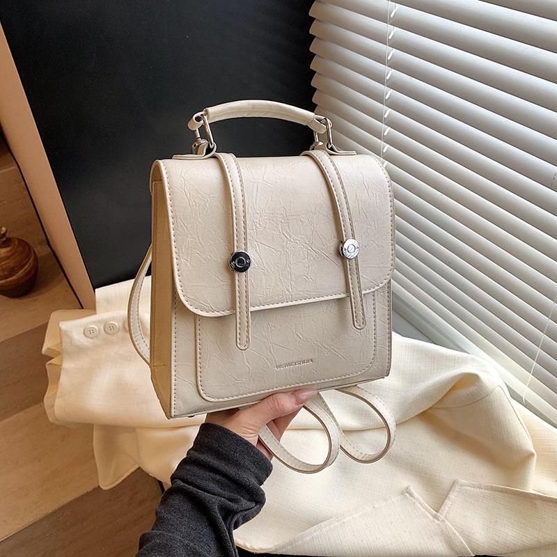 Niche Texture Backpack Bag Female Sweet College Style Small Backpack Versatile Multi-functional Messenger Shoulder Bag Tide