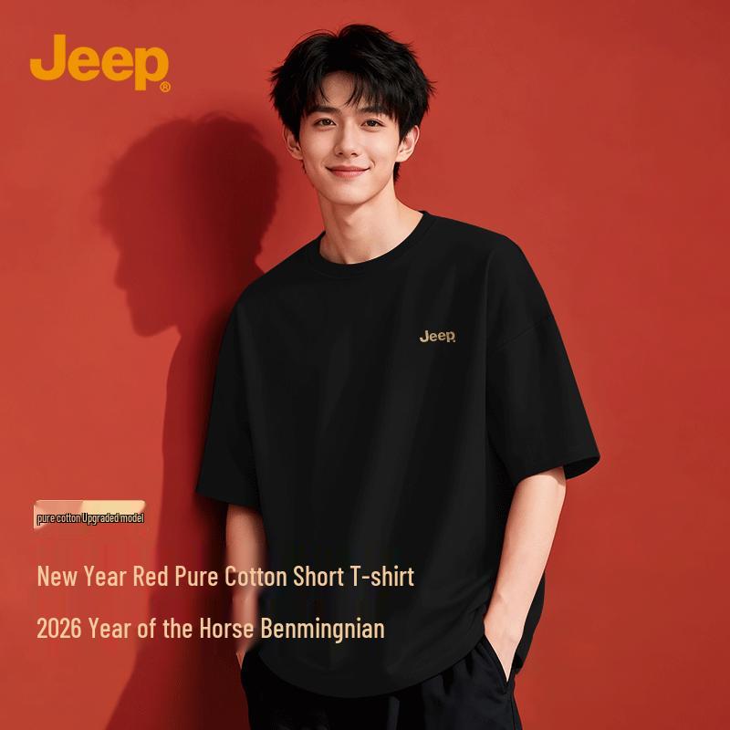 

JEEP Men s Zodiac Year Pure Cotton Short Sleeve T-Shirt S
