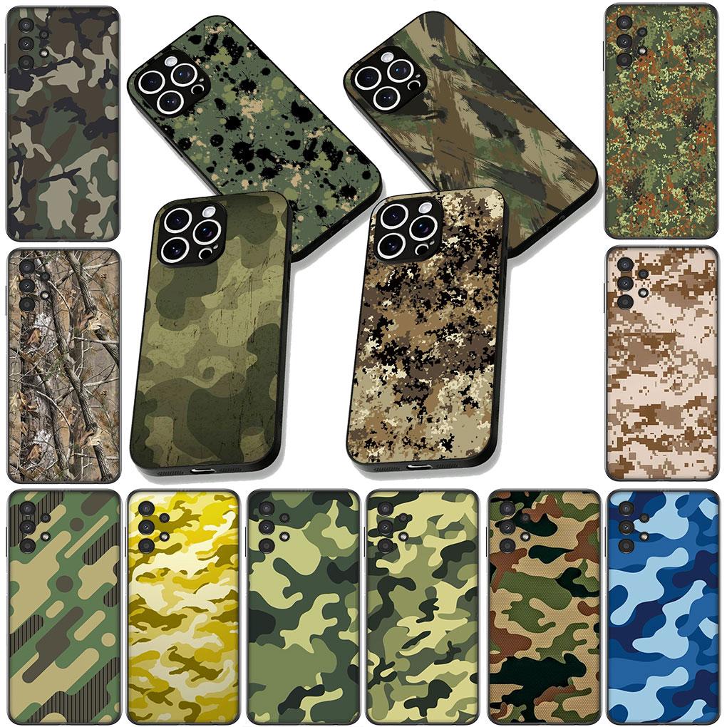 For Samsung Galaxy A05 A06 A14 A50 A51 A52 A12 A13 A17 A70 A07 A25 A26 A56 A23 M53 Case Camo Military Army Camouflage Pattern