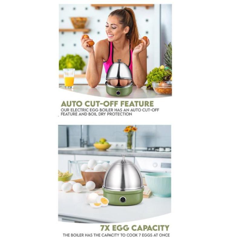 Household 7 Eggs Capacity Egg Boiler Portable Automatic Eggs Steamer Stainless Steel Electric Egg Cooker