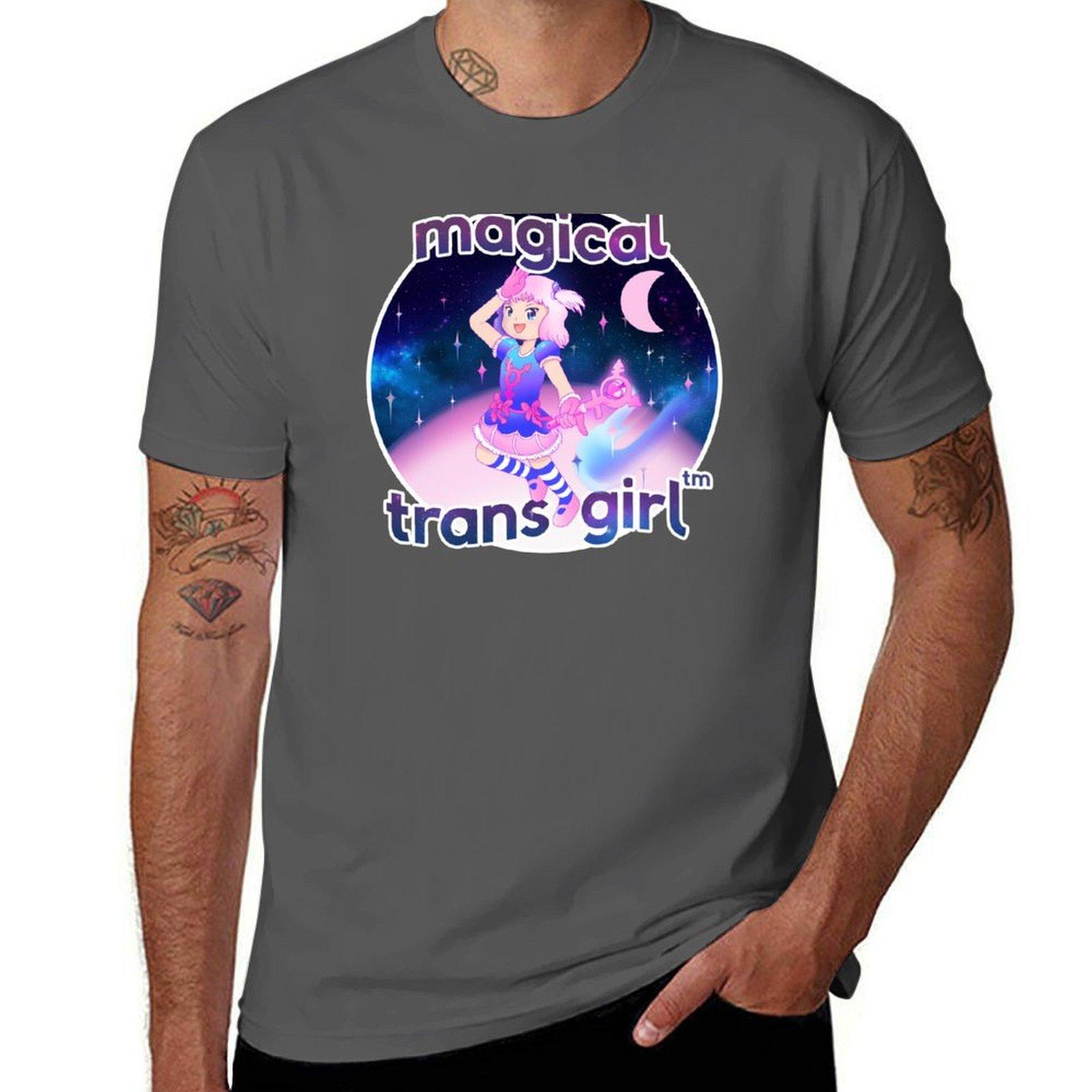 

Magical Trans Girl - Trans Pride Kawaii Magical Girl T-Shirt man t shirts high quality luxury brand T-Shirt 4XL