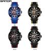 Sanda Men's Six-Needle Quartz Chronograph Calendar Silicone Strap Watch