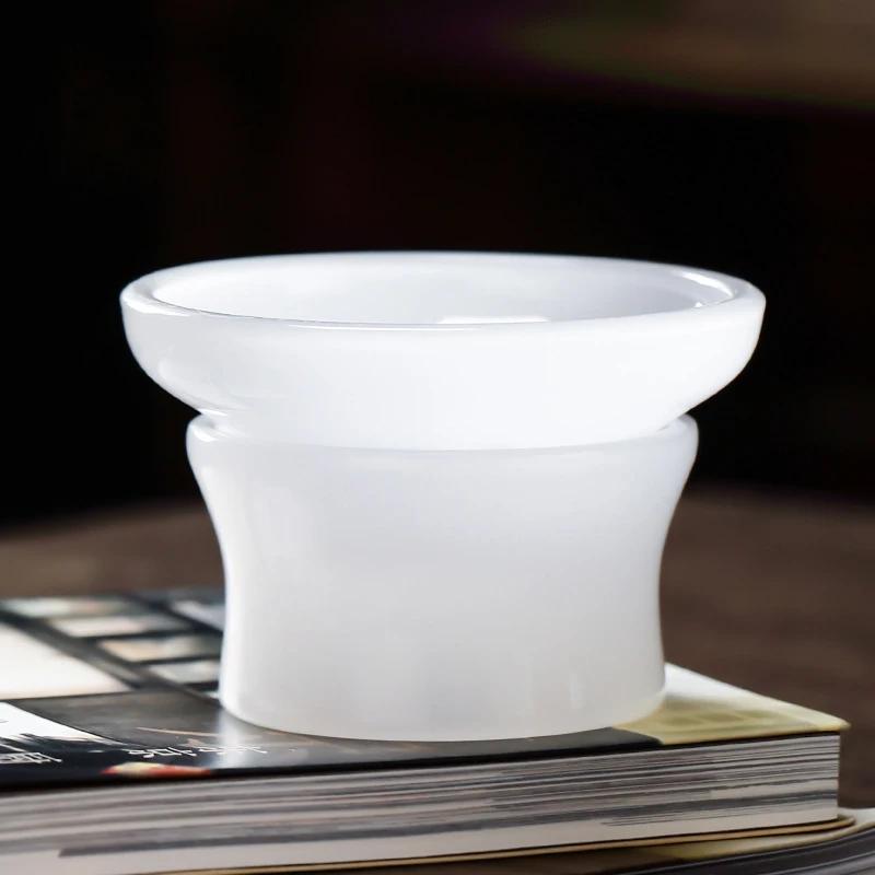 Glass Kung Fu Tea Leak Glass Tea Filter White Jade Porcelain Tea Ceremony Accessories Tea Strainer Set Tea Set Strainer