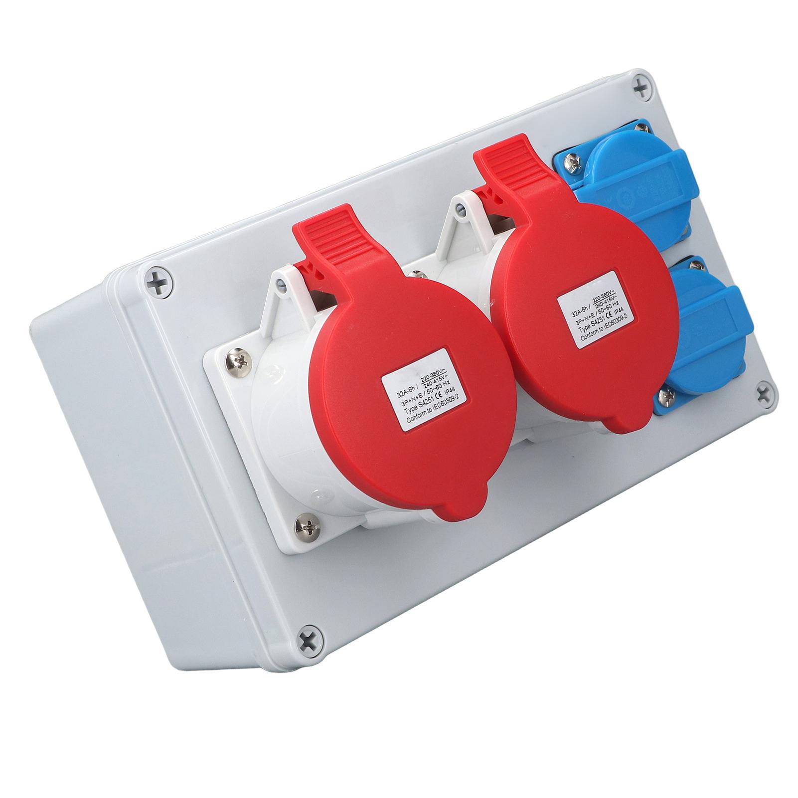 

CEE Настінна розетка Блок розподілу живлення 2 250В 16А EU Розетка 2 32А 5P Промислова розетка IP44